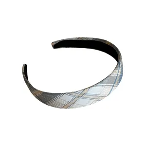 Serre-tête à carreaux de style coréen pour femmes joli cerceau à cheveux bandeau élégant