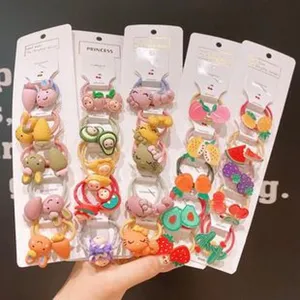 Carini elastici per capelli con frutta e cartoni animati per ragazze accessori dolci.