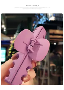 Large matte purple hair claw clip, minimalist keel design shark clip for elegant styling.