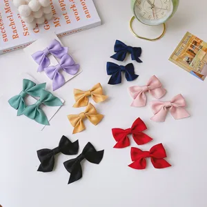 Children hair clips cute bow hair accessories multi-color girls sweet hairpins daily wear main image