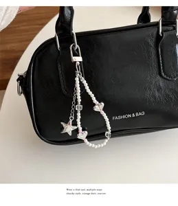 Korean style sweet pearl star heart pendant charm for phone chain or bag accessory decor.