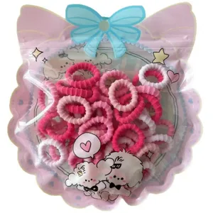 50 Pcs Cute Kids Hair Ties Elastic Terry Cloth Hair Bands Candy Color Soft Hair Scrunchies