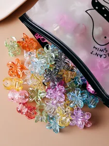 Mini mollette per capelli a forma di fiore colorate per bambini, accessori in acrilico.