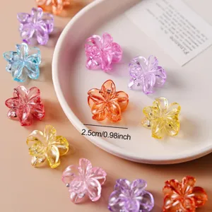 Mollette per capelli a fiore trasparenti colorate mini fermagli accessori carini per ogni giorno