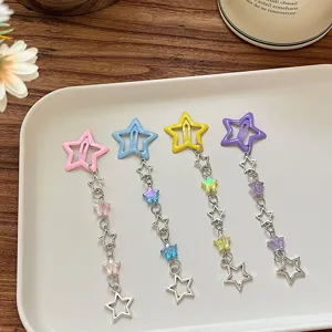 Süßer Stern Quaste Haarspange Legierung Perlen Seitliche Haarnadel Süßes Mehrfarbiges Haarzubehör Für Damen Und Mädchen