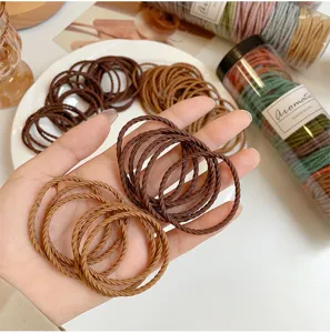 Braided hair ties for women, high elastic brown hair elastics, ponytail hair band holders.