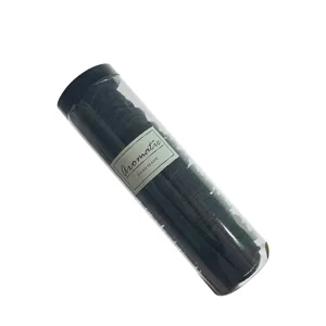 Black hair ties in clear plastic tube container, elastic hair bands for women ponytails.