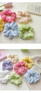 Σετ παστέλ scrunchies, φουσκωτά τσαλακωμένα λαστιχάκια μαλλιών για γυναίκες.