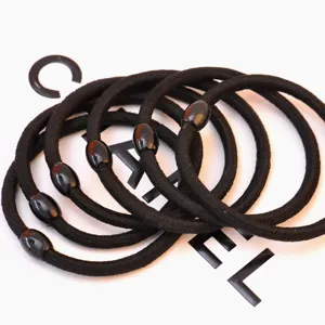 Cinturino per Capelli Elastico con Perline in Tessuto Minimalista Fascia per Capelli in Gomma Nera Accessori per Capelli Giornalieri per Donne