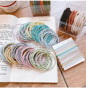 Colorful macaron hair ties high elasticity seamless hair rubber bands cute accessories 100pcs