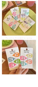 Süße Kinder Haarklammern Set mit bunten Sternen, Herzen und Formen für kleine Mädchen.