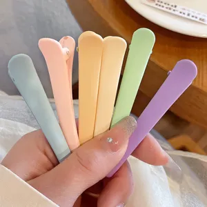 Set di fermagli per capelli becco d'anara opachi pastello, forcine dolci colorate per styling.