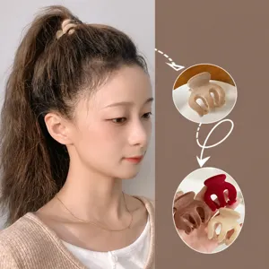 Velvet hair claw clip for high ponytail styling, anti-sagging cute mini hair catcher for women.