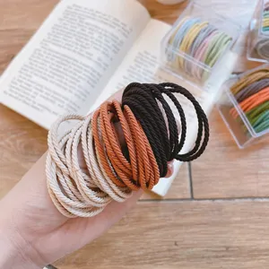 Seamless hair ties elastic rubber bands macaron colored hair ropes for daily styling and ponytail.