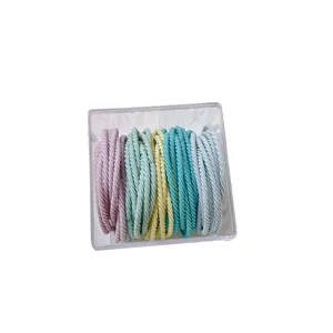 Colorful seamless hair ties set with clear box, high elasticity macaron hair bands for daily use.