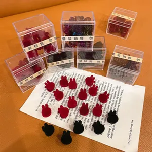 Carina molletta per capelli coniglietto nero rosso opaco piccolo accessorio set box