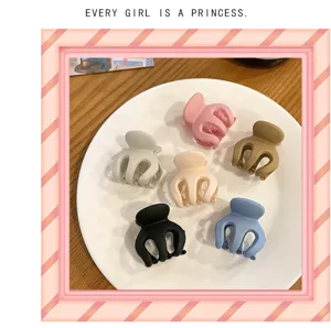 Matte mini hair claw clips set, colorful cute hair accessories for daily styling.