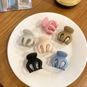 Matte small hair claw clips set, cute mini hair catch clamps for women and girls daily styling.