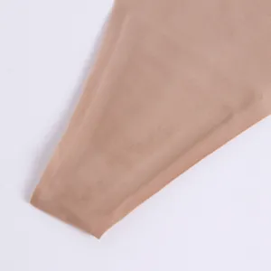 Seamless ice silk thong fabric detail view, comfortable nude breathable underwear material.