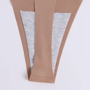 Seamless thong crotch detail, women underwear close up view, comfortable intimate apparel.