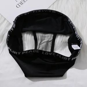 Donna vita bassa slip senza cuciture con cintura elastica di lettere biancheria intima