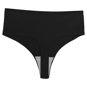 Seamless ice silk high waist thong women solid color comfortable underwear detail view