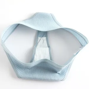 Comfortable women low waist ribbed thong breathable solid color underwear detail view
