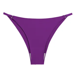 Tanga a vita bassa in seta di ghiaccio senza cuciture da donna con fibbia laterale, slip unito.
