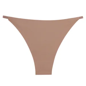 Donna perizoma senza cuciture in seta di ghiaccio vita bassa tinta unita sexy slip