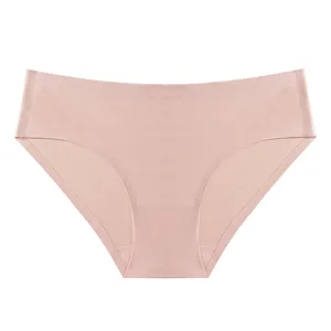 Women's ice silk seamless briefs pearl cloth comfortable daily basic underwear panty