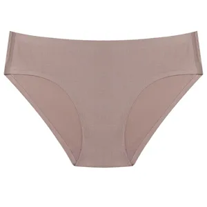 Seamless women pearl silk briefs detail, comfortable everyday basic underwear panty.