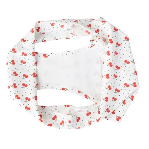 Women's cherry print seamless panties detail view, breathable comfortable daily underwear.