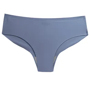 Women seamless ice silk solid color breathable comfort briefs underwear for daily wear