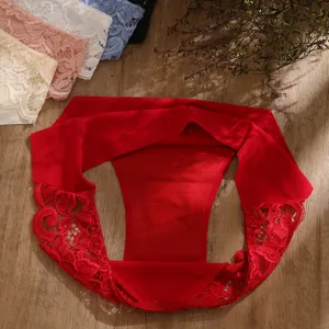 Women sexy lace low waist panties breathable floral embroidery briefs underwear comfortable