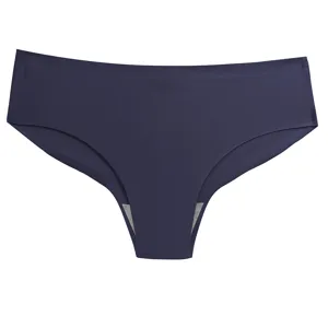 Comfortable seamless women's ice silk briefs, breathable solid color underwear for daily wear.