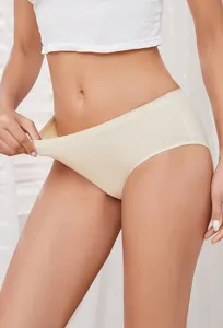 Women seamless low-waist briefs comfortable breathable stretch solid color underwear basic style