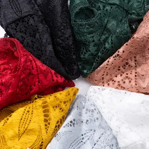 Multi-color lace thong panties set, exquisite hollow floral design details for women.