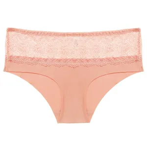 Bragas de mujer de cintura baja sin costuras con elegante cinturón de encaje ropa interior cómoda