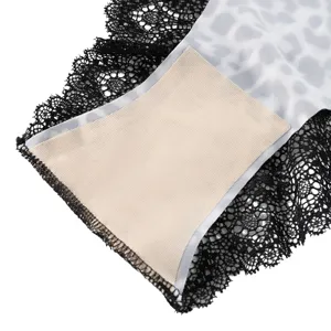 Mujer encaje estampado leopardo talle bajo transpirable bragas detalle ropa interior