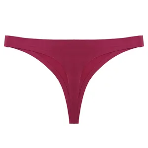 Perizoma donna a vita bassa senza cuciture, intimo monocolore vista dettaglio.
