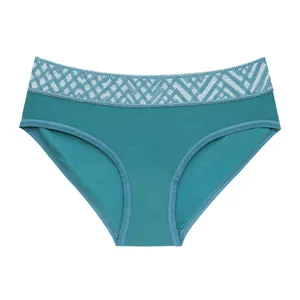 Comfortable seamless women briefs with elastic lace waistband breathable underwear daily wear