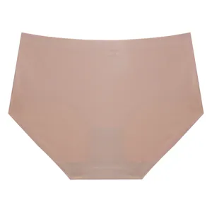 Detail view of women's seamless ice silk nude briefs, providing comfortable stretch underwear.