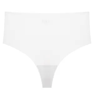 Women seamless high waist thong underwear breathable ice silk solid color comfortable panty