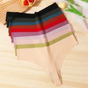 Perizoma Donna Sexy Senza Cuciture in Seta di Ghiaccio Vita Bassa Invisibile T-Back Panties Comodo Traspirante Sport G-String Intimo
