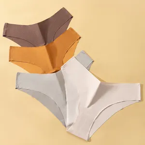 Bragas de mujer sin costuras de seda de hielo, talle V transpirable, cuatro colores.