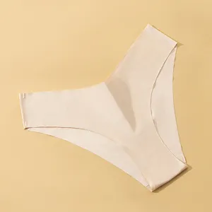 Detalles de la tanga sin costuras de seda de hielo para mujer, diseño transpirable y cómodo.