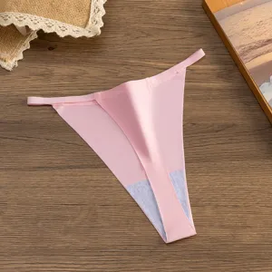 Donna sexy vita bassa sottile cinturino rosa tanga bikini slip senza cuciture intimo giornaliero