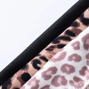 Fabric detail of seamless ice silk women panties featuring classic leopard print and black options.