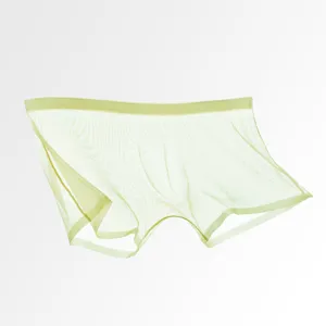 Boxer da uomo in rete traspirante di seta ghiaccio, intimo estivo trasparente leggero.