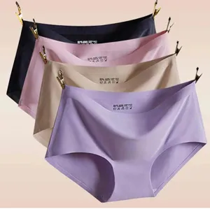 Women seamless panties quick dry breathable low waist sports briefs multi-color pack.